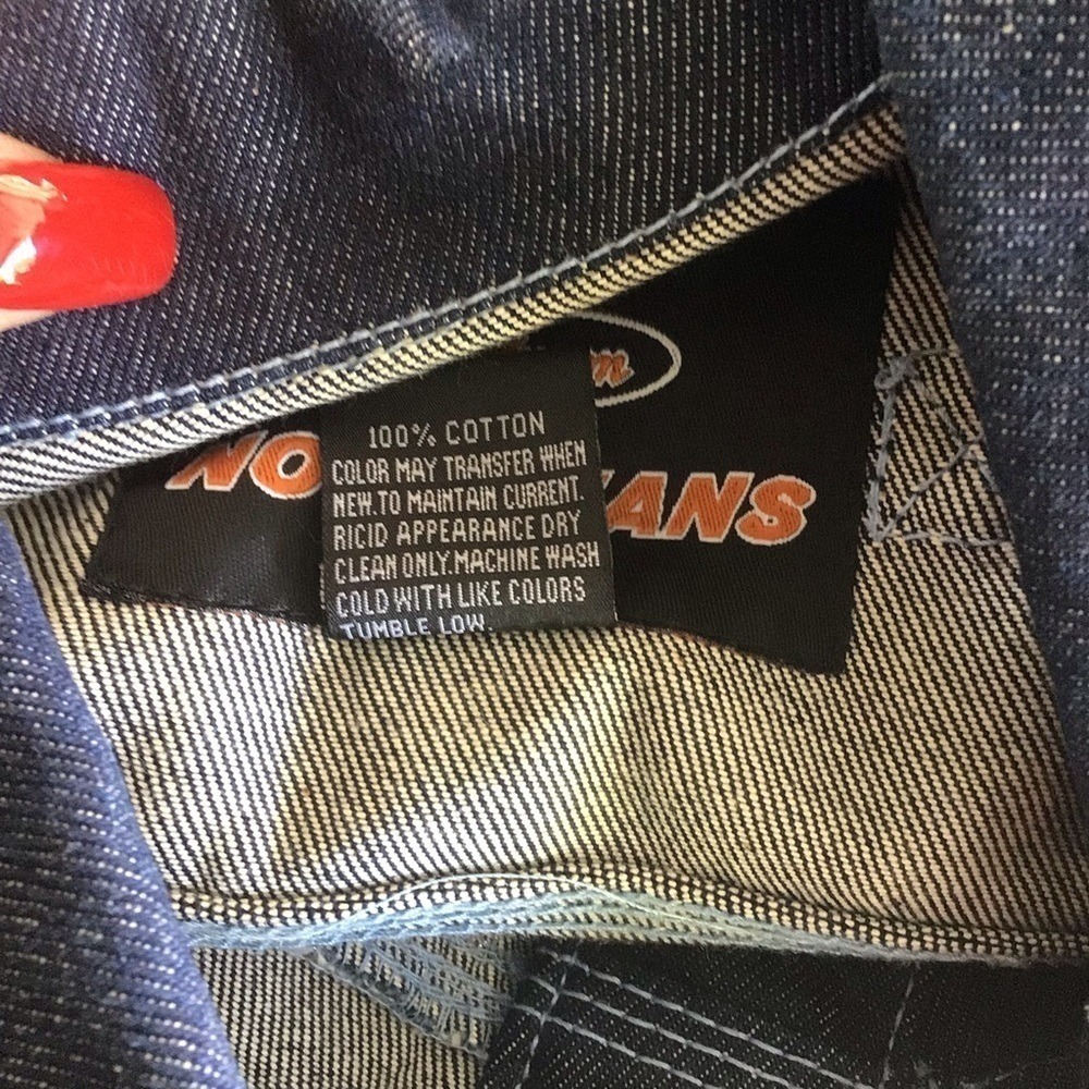 Platinum Nova Jean Boys Large 6/7 Dark Wash Denim Jacket Embroidered Hip Hop Y2K - Picture 8 of 14